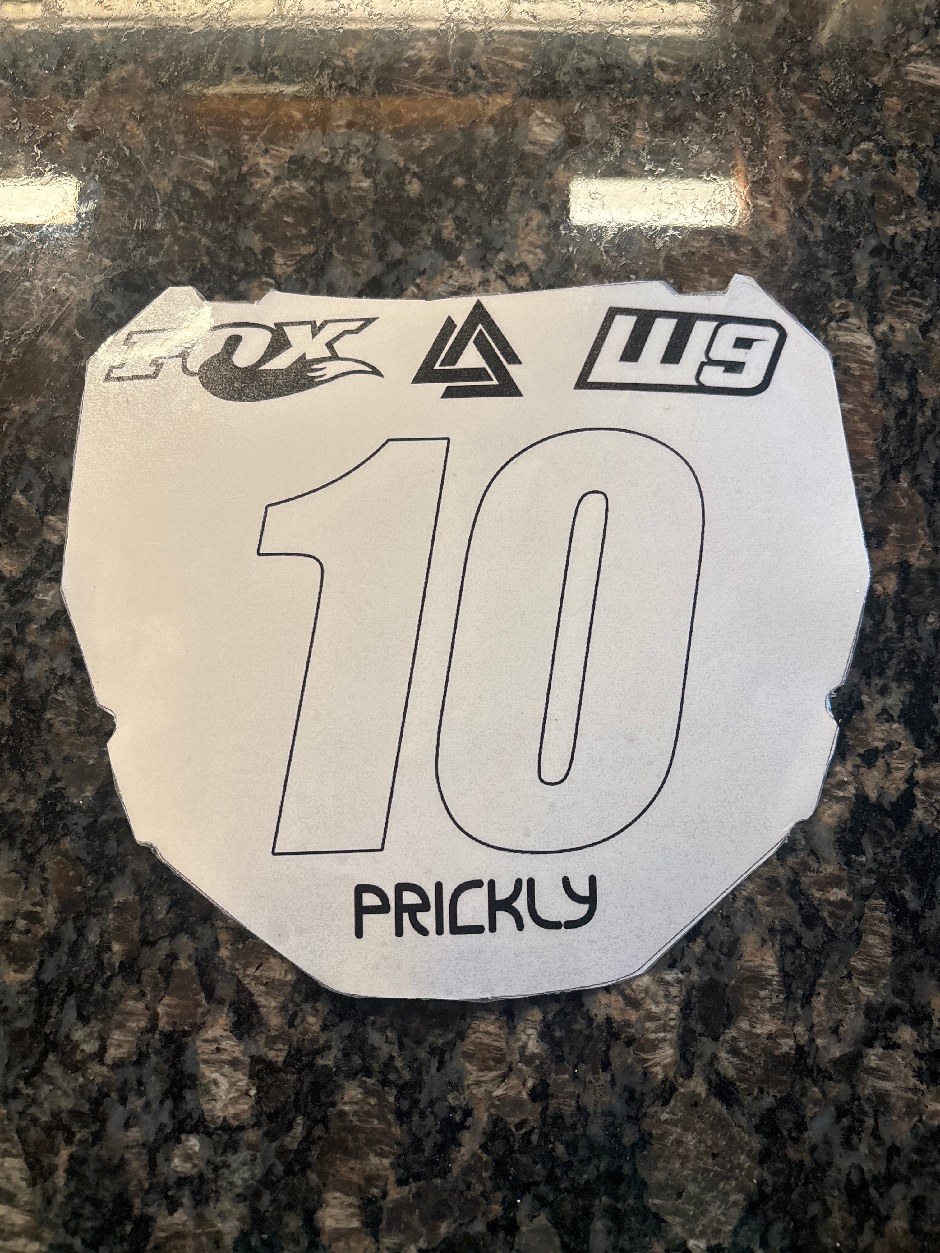 White and black ODI plate decal